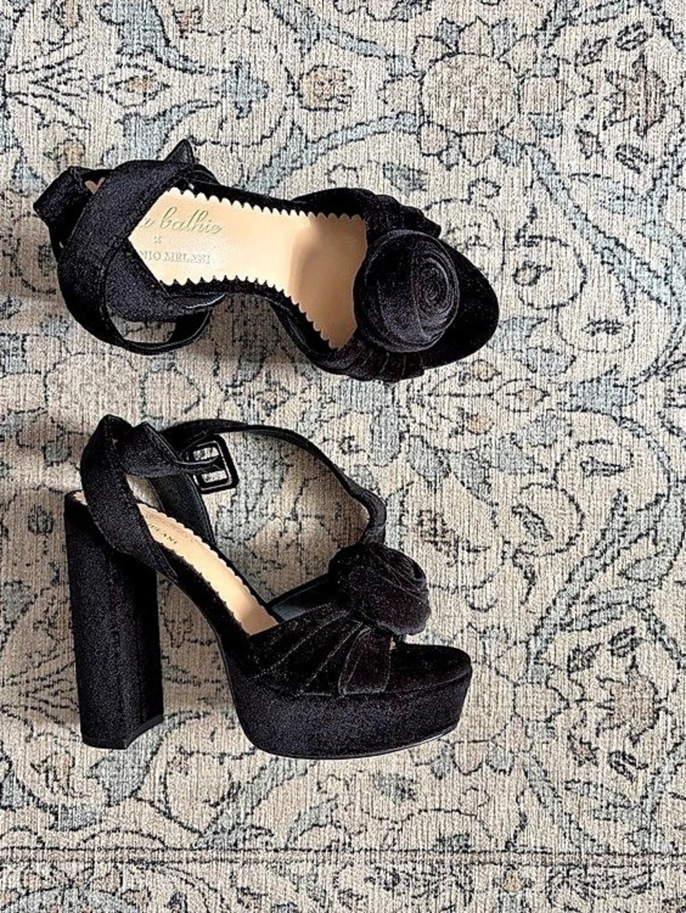 Antonio Melani x Nicola Bathie Lila Velvet Platform Dress Sandals Lila Velvet